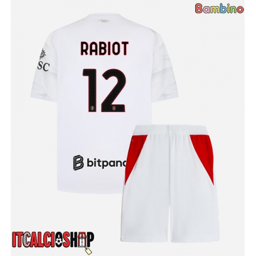 AC Milan Adrien Rabiot #12 Seconda Maglia Bambino 2026-27 Manica Corta (+ Pantaloni corti)